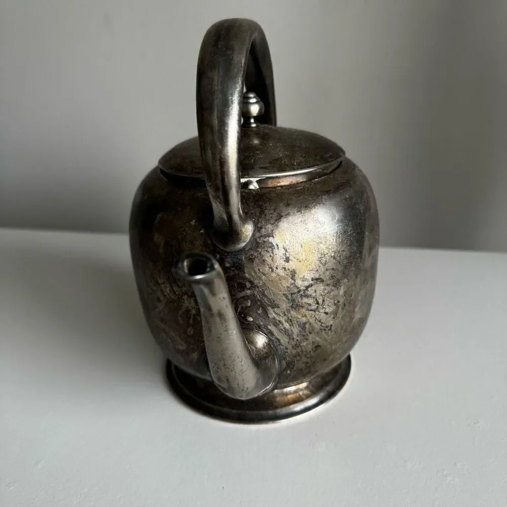 Forbes Silver Co. Vintage Silver Toned Tarnished Teapot